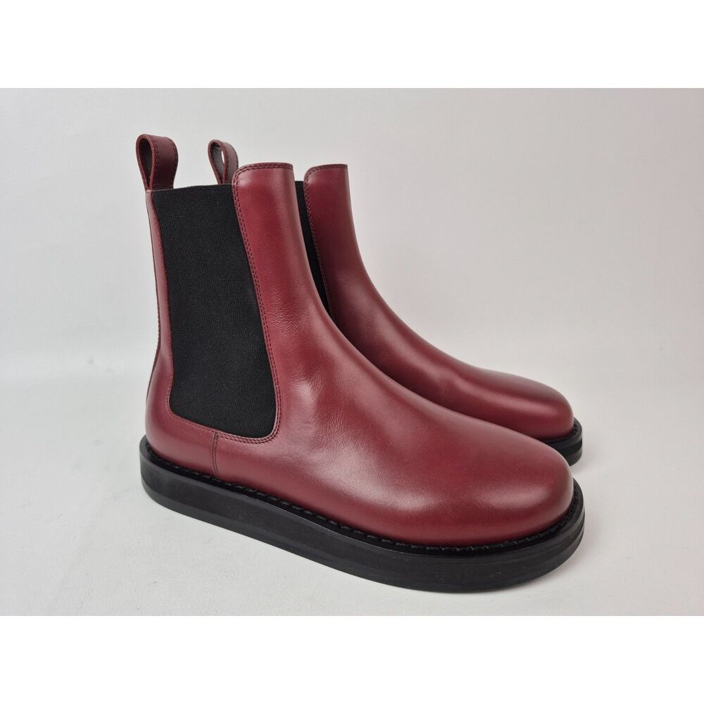 THE ROW Women's Vigne Burgundy Gaia Platform Chelsea Boots Size 36.5